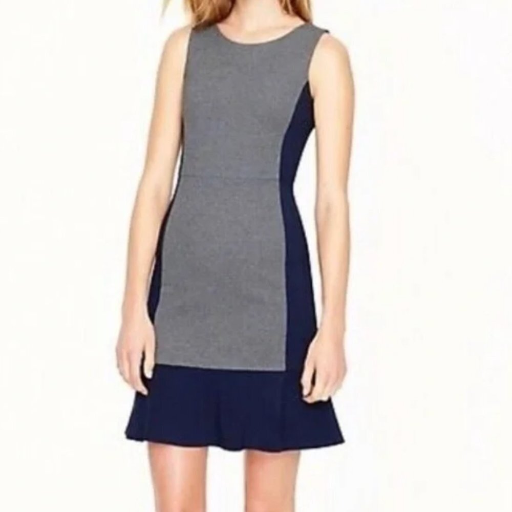 2/$30 J Crew Navy Gray Dress 2